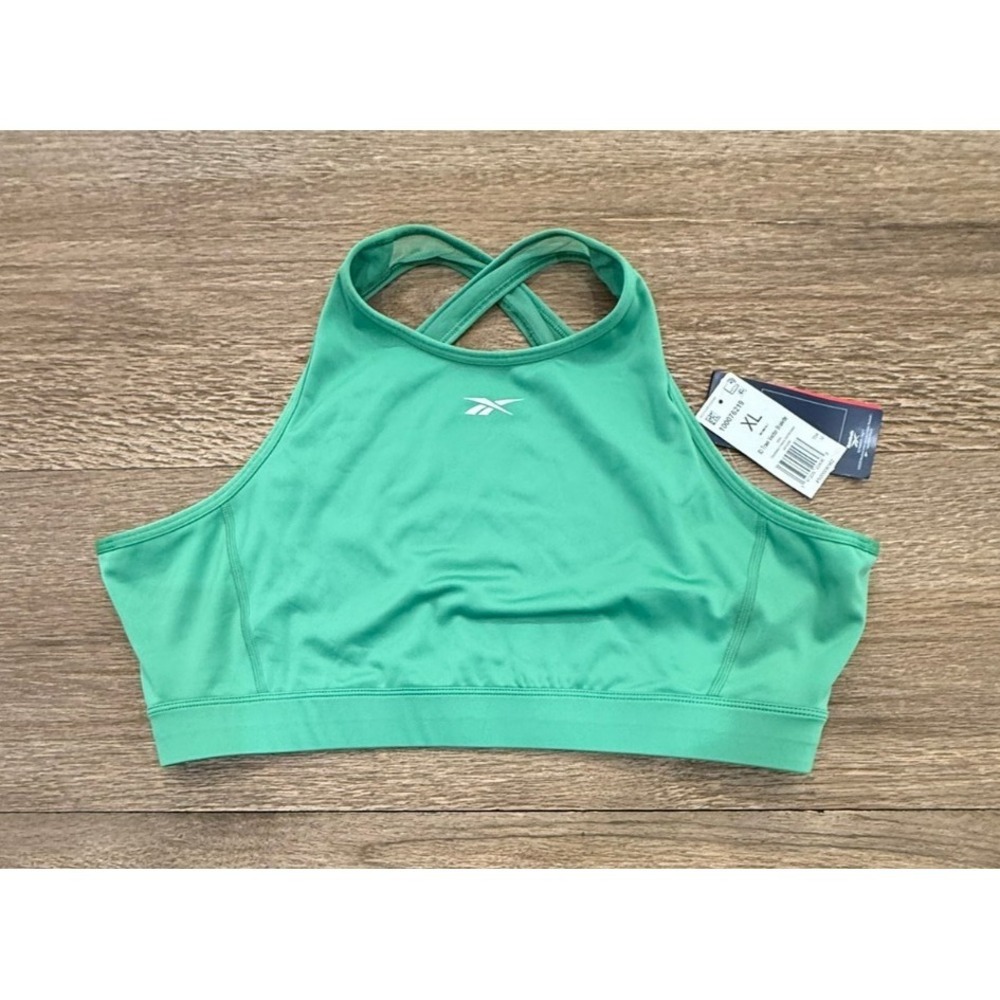 NWT Women's Reebok Train Vector Racerback Bralette Sports Bra Size XL Green
